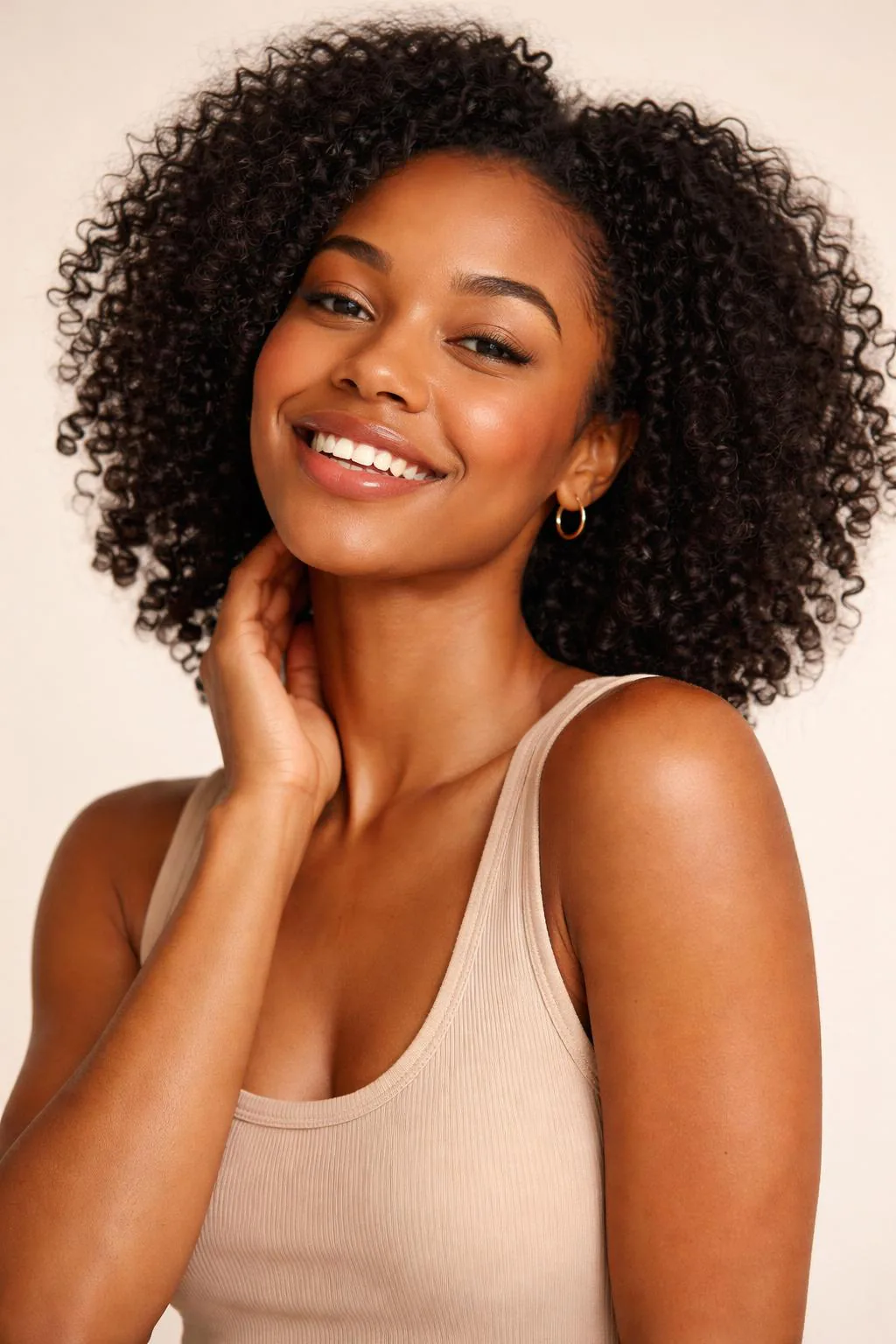 Before: natural black curly hair