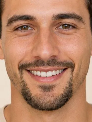Man with a Balbo beard, close-up