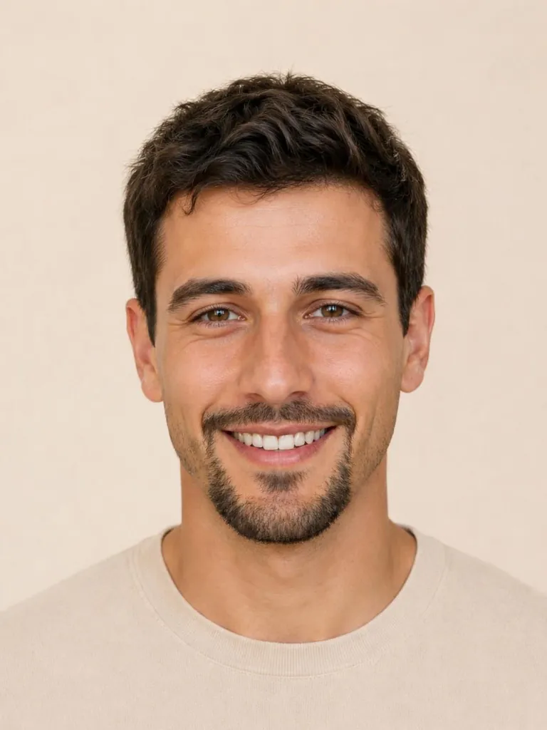 Man with a Balbo beard, close-up