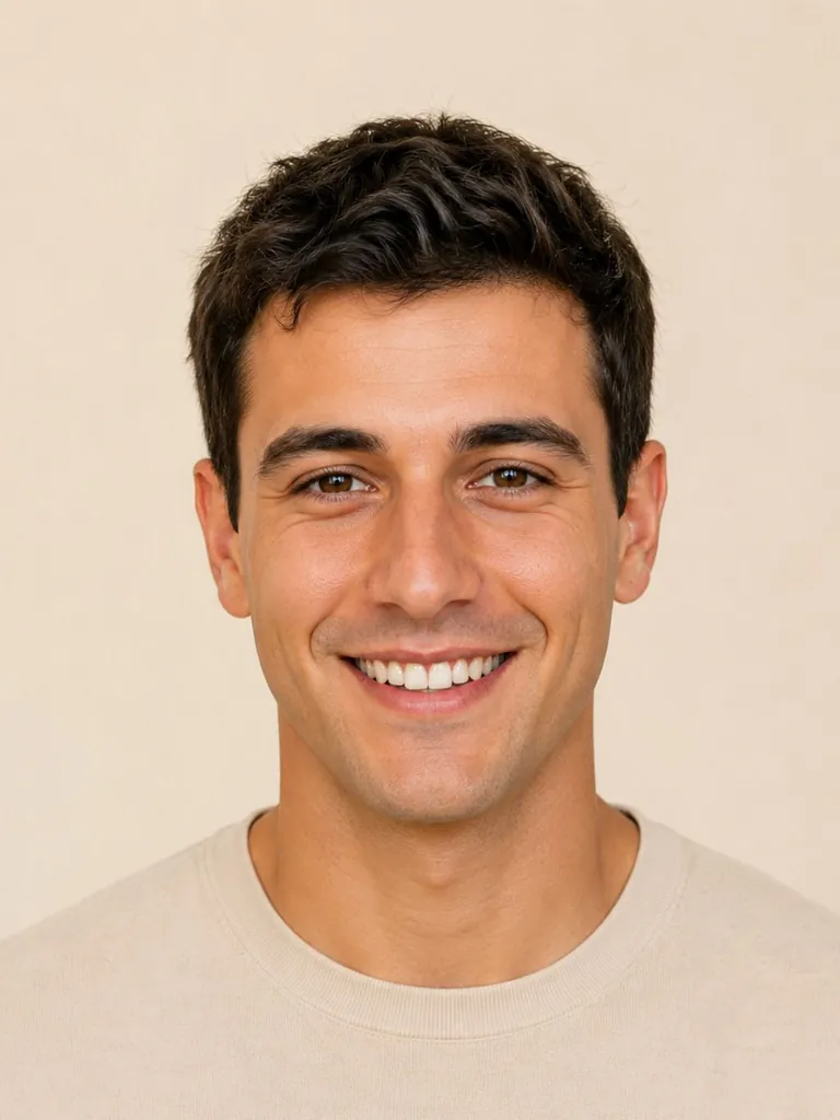 Before: the catalog model without Faded Stubble
