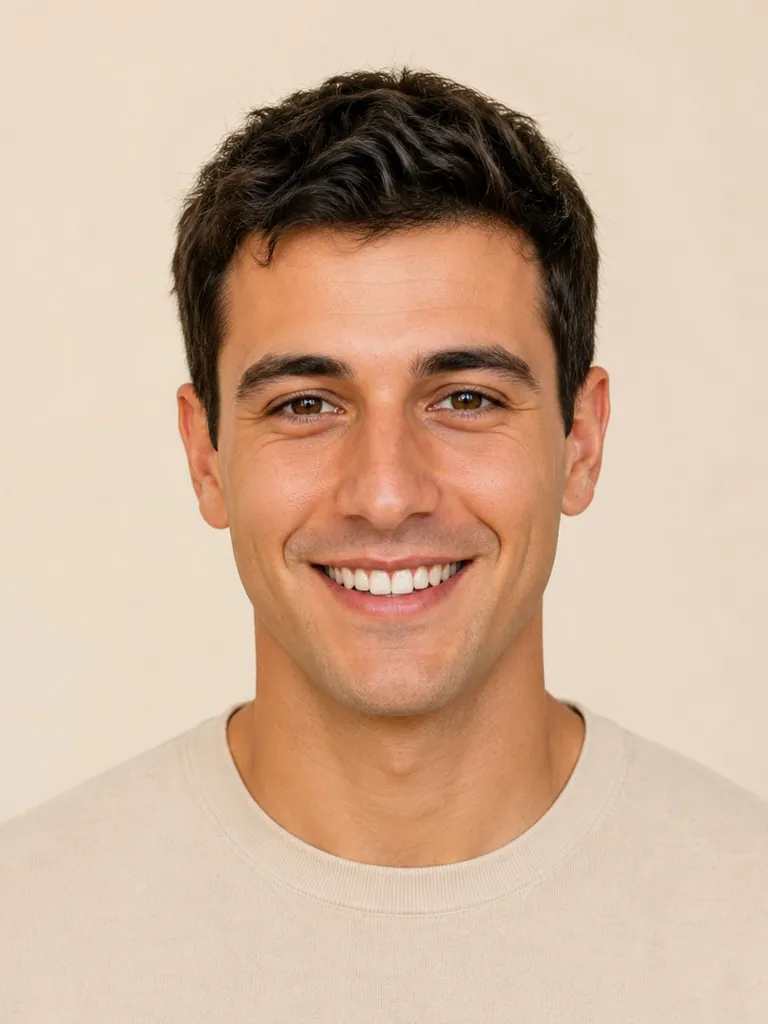 Before: the catalog model without Full Beard