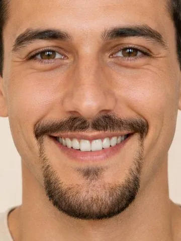 Man with a goatee, close-up
