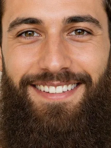 Man with a long, bushy beard, close-up