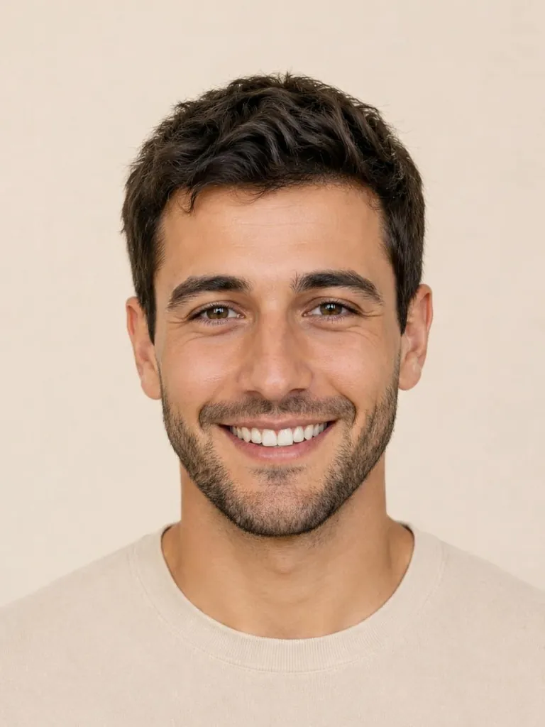Man with a short boxed beard, close-up