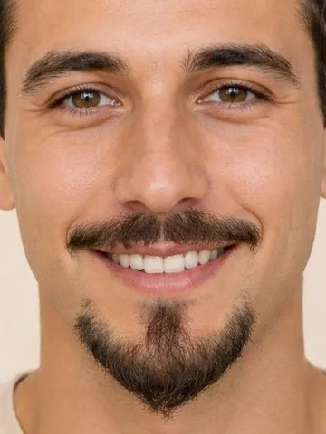 Man with a Van Dyke beard, close-up
