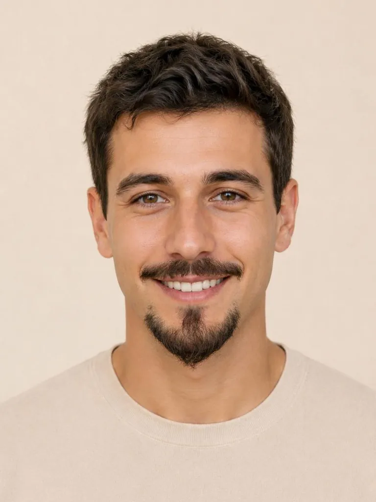 Man with a Van Dyke beard, close-up