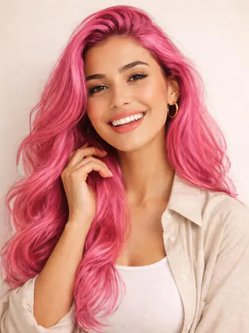 Neon Pink hair color example
