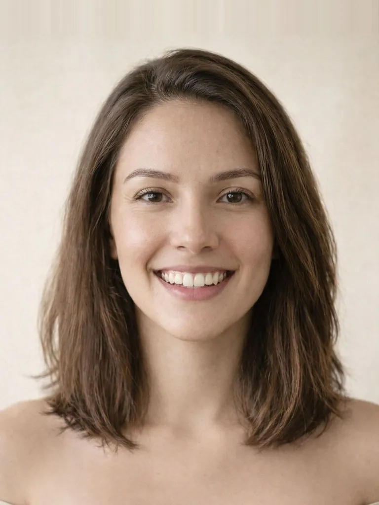 Before: the catalog model without Fishtail Braid