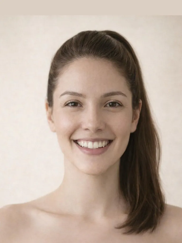 Sleek high ponytail, front view